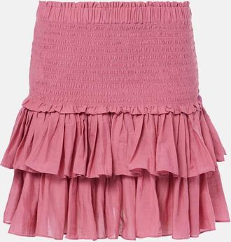 Isabel Marant Naomi shirred ruffled cotton-blend miniskirt