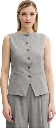Sams&oslash;e & Sams&oslash;e Jassen > Vesten - Dames - Gillet - Grijs - S - Polyester - Kostuums