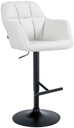 Clp Taburete De Bar Natoma En Polipiel Blanco Metal Negro Mate