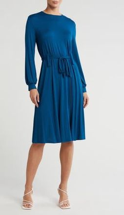 Go Couture Long Sleeve A-Line Dress in Gibraltar Blue at Nordstrom Rack, Size X-Large