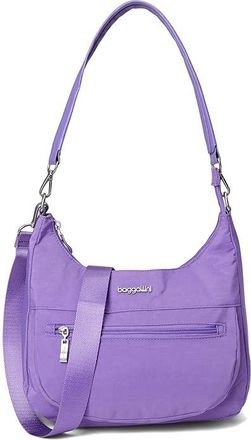 Baggallini Modern Pocket Half Moon Bag Womens Handbags Lavender Surf, Polyester