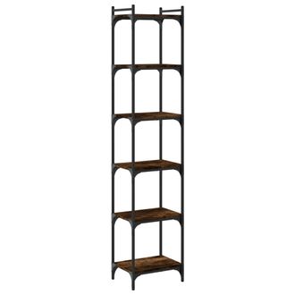 vidaXL Librer&iacute;a 6 Estantes Madera Ingenier&iacute;a Roble Ahumado 40x30x188cm Vidaxl