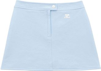 Courr&egrave;ges Iconique vinyl skirt - women - Cotton/Polyurethane/Spandex/Elastane - 44 - Blue