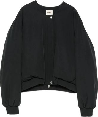 Khaite Kraagloze Bomberjack met Drukknopen - Dames - Bomber jackets - Zwart - M - Jassen