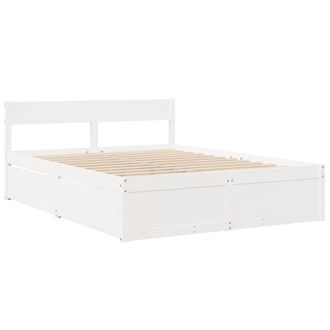 Berkfield Home Modern Bed Frame without Mattress White 160x200 cm Solid Wood Pine