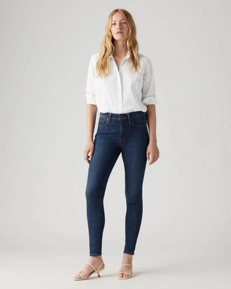Levi's 721 Skinny Jeans Womens Blue Denim Stretch High Rise Zip Fly PALL83