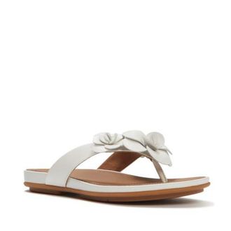 FitFlop Gracie Flower Flip-Flops in Urban White at Nordstrom, Size 10
