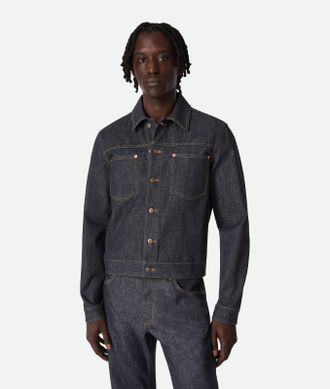 Bottega Veneta Giacca In Denim Grezzo Indigo - Bottega Veneta