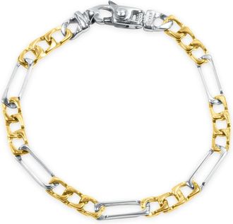 Pompeii3 Mens Figaro Link 14k Gold (12gram) or Platinum (19gram) 5.5mm Bracelet 8