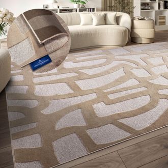 Villeroy & Boch Teppich »Therese« rechteckig 5,5 mm Höhe Wohnzimmer, Schlafzimmer, Modern, Hoch-Tief Effekt, Flur