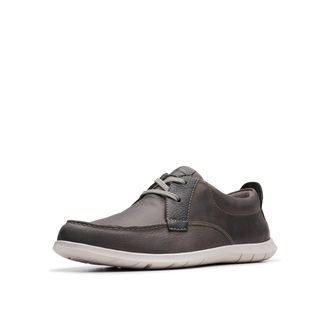 Clarks Mens Flexway Lace Boat Shoe, Light Grey Leather, 9 UK