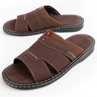 Purapiel Mens Sandal Beira9 Brown Leather - Size EU 44