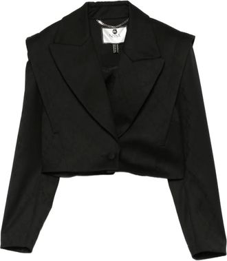Nissa Giacca crop con spalline - Nero
