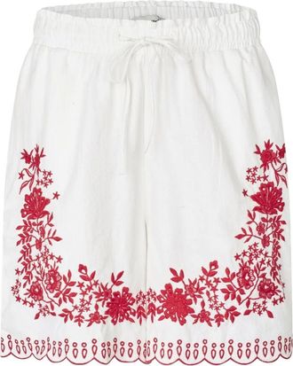 Lollys Laundry Korte Broeken, Dames, Wit, S, Katoen, Lucyll Shorts & Knickers Wit