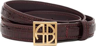 Anine Bing Womens Monogram Belt In Burgundy