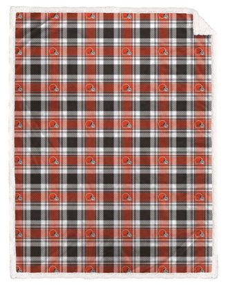 Pegasus Sports Cleveland Browns Nfl Team Plaid Sherpa Oversized Blanket