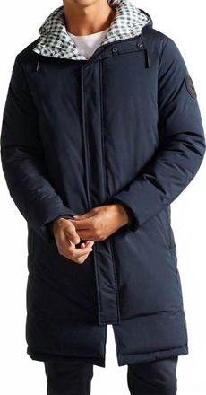 Ted Baker Mens Ubley House Check Wadded Coat In Navy