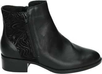 Durea Westers stijl zwart leren laars - Dames - Enkellaarsjes - Zwart - 37 EU - Leer - Schoenen