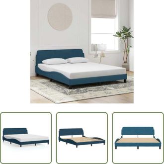 vidaXL vidaXL Letto in velluto - Giroletto con Testiera Dover Blu 160x200 cm in Velluto