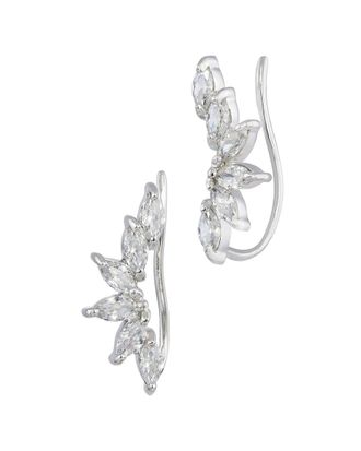 Savvy Cie Jewels Silver Cz Ear Wire Earrings