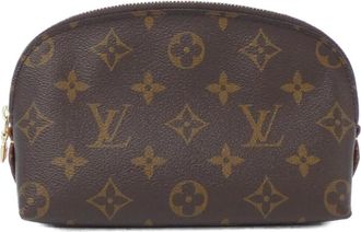 Louis Vuitton Marron Coated Canvas Pochette Pouch (Pre-Owned)