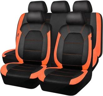 OEM Juego De Fundas Para Asientos De Coche - Fundas Para El Interior Del Coche - Protege Los Asientos - Ajuste Universal - 5 Asientos - Naranja