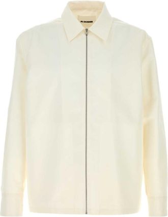 Jil Sander Off White Zip-Up Shirt