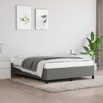 vidaXL Cama Sin Colch&oacute;n Tela Gris Oscuro 140x190 Cm Vidaxl