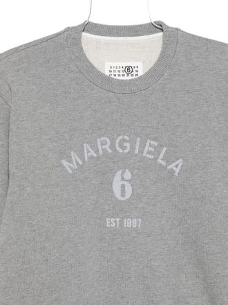 Maison Margiela Logo-Print Cotton Sweatshirt - Grey
