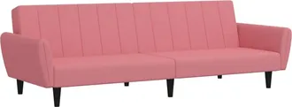 vidaXL Sof&aacute; Cama De 2 Plazas Terciopelo Rosa Vidaxl