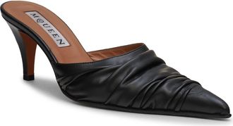 Alexander McQueen Birdee Ruched Mule in Black at Nordstrom Rack, Size 9Us / 39Eu