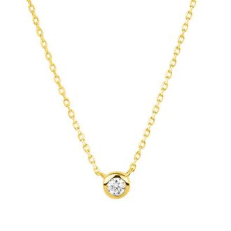 MAX + STONE 14k Yellow Gold 2.5mm Round Diamond Necklace