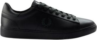 Fred Perry Spencer Leren Sneakers - Heren - Sneakers - Zwart - 40 EU - Leer - Schoenen