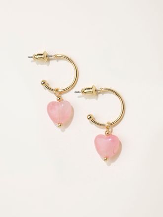 Fat Face FatFace Heart Drop Earrings in Gold Tone
