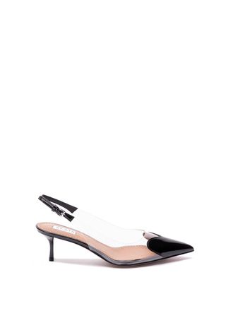 Alaia Le Coeur Slingbacks In Patent Lambskin