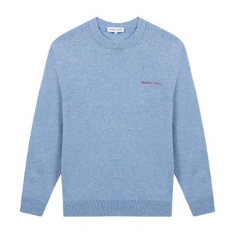 Maison Labiche Grand Cru trui met ronde hals - Heren - Truien - Blauw - Maat: S Wol