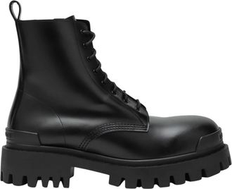 Balenciaga Strike Boot - Heren - Veterlaarzen - Zwart - 42 EU - Leer - Schoenen