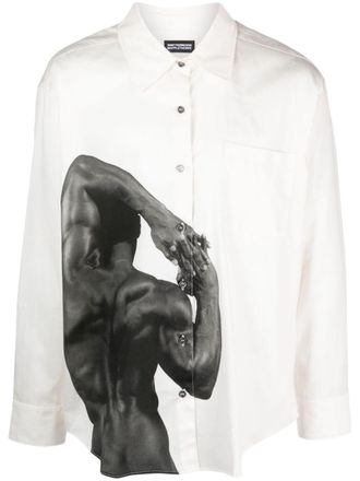 Honey Fucking Dijon x Robert Mapplethorpe photograph-print cotton shirt - White