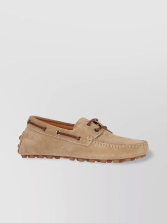 Tod's suede leather lace-up loafers