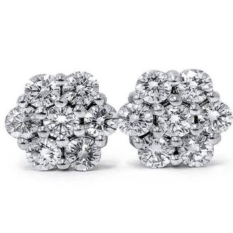 Pompeii3 1ct Pave Fire Diamond Studs 14K White Gold