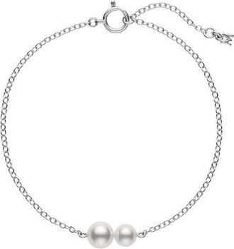 Mikimoto Akoya Cultured Pearl Station Bracelet in 18K White Gold - MDQ10055AXXW