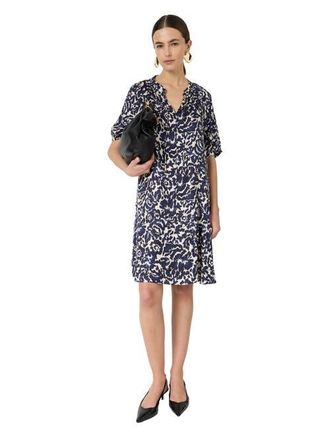 Gerard Darel Raliah Floral Print V-Neck Dress in Ink at Nordstrom, Size X-Large