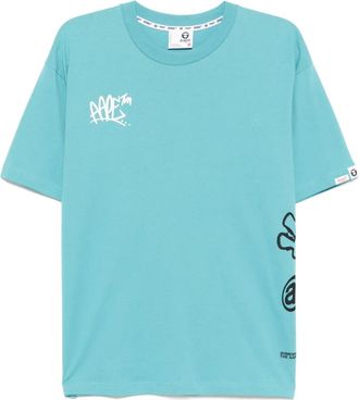 Aape By A Bathing Ape graphic-print T-shirt - men - Cotton - S - Blue