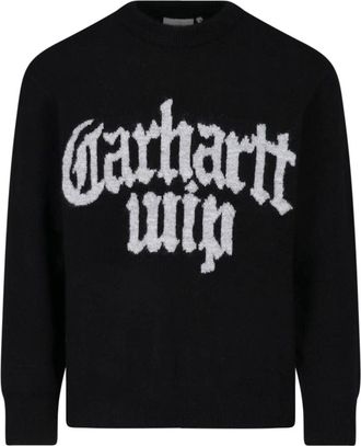 Carhartt Work in Progress Black Deck Intarsia Crewneck Knit Sweater