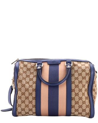 Gucci Vintage Web Boston Bag Gg Medium (Authentic Pre-Loved)