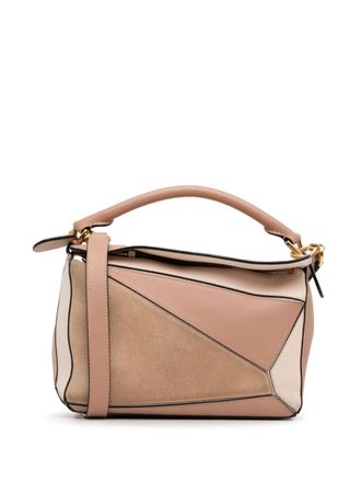 Loewe 2020-2023 kleine driekleurige Puzzle Bag boekentas - Bruin