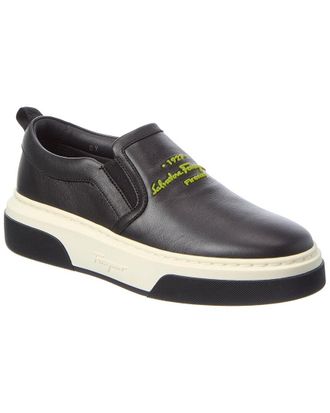 Ferragamo Cassina Leather Slip-On Sneaker