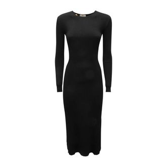 Elisabetta Franchi Maxi Dresses, female, Black, Size: L Abito WO Knitted Dress