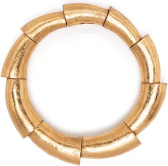 Monies Orchid wooden necklace - women - Gold Leaf/Wood - OS