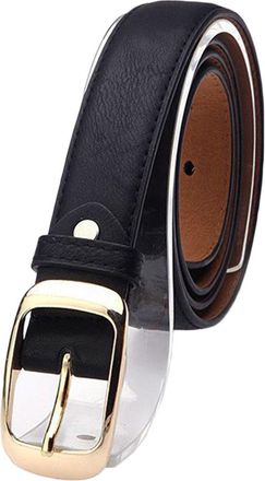 Bluelans Fashion Womens Black Faux Leather Belt - 27mm(1.06) Wide - One Size - Metal Buckle